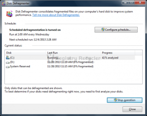 Defragmenting Drives Makes Windows 7 Run Faster