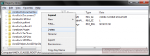File Extension Association Entries in Registry