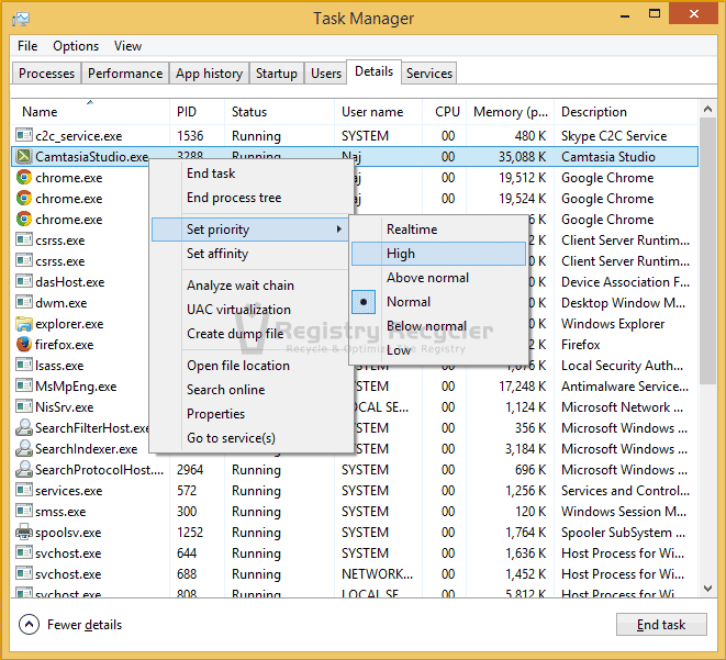 Optimize Application Priorties Windows 8 (8.1)