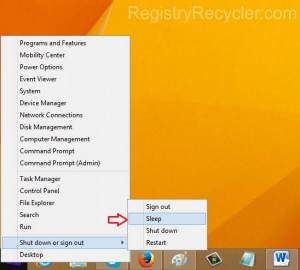 Sleep Mode Windows 8