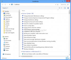 GodMode in Windows 8 Creating