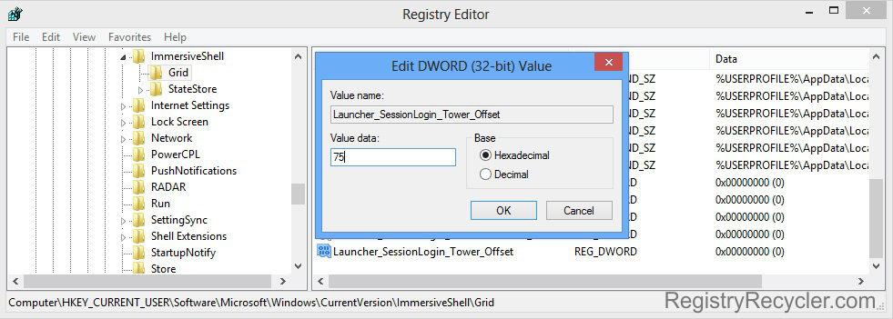 Adjust Windows 8 Tiles Registry Trick
