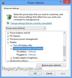 How to Display off Timeout in Windows 8