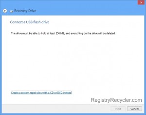 Creating Windows 8 Recovery Drive through USB