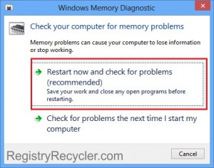 Windows 8 Memory Diagnostic Procedure