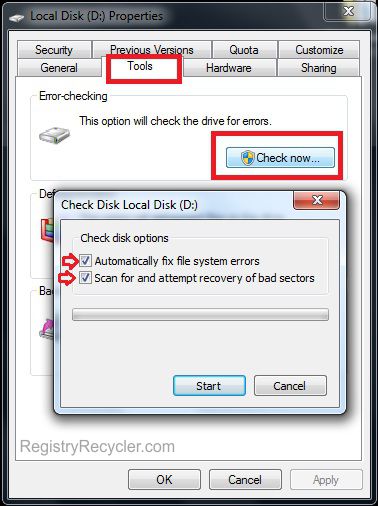 Fix Windows 7 By Checking Hard Drive Errors