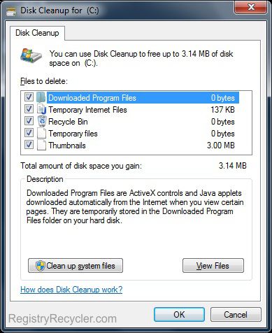 Disk Cleanup to Prevent Windows 7 Crashes