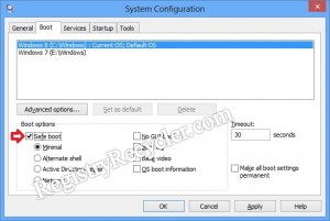 How do I boot into Safe Mode on Windows 8