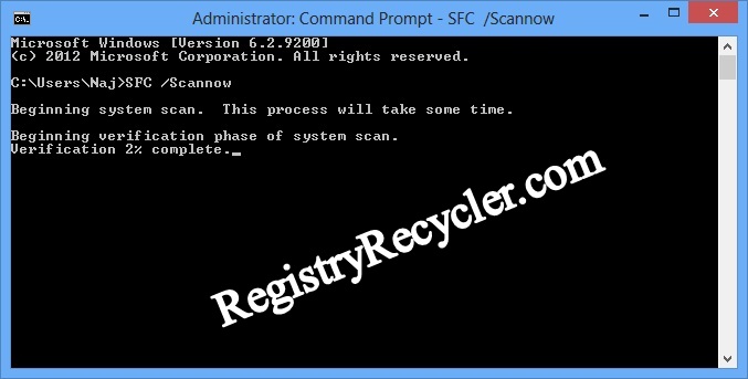 Run File Checker to Fix Black Screen Issue in Windows 8