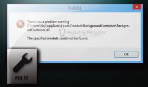 Fixing Run DLL Errors Background Container Windows 8.1