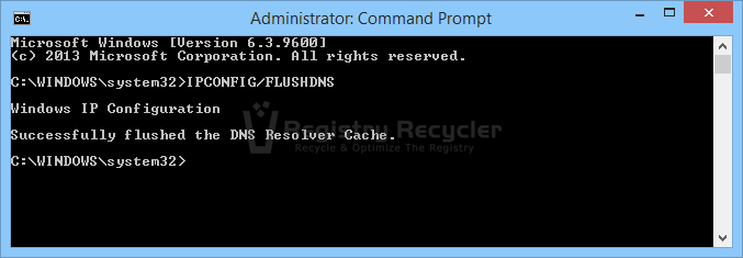 Clear Windows 8.1 DNS Cache