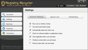 Setup Registry Recycler Registry Software
