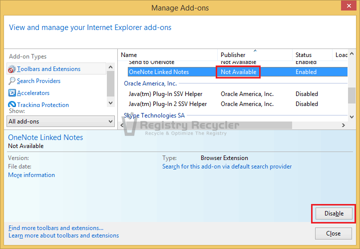 How do i Disable Add-ons on Internet Explorer 11